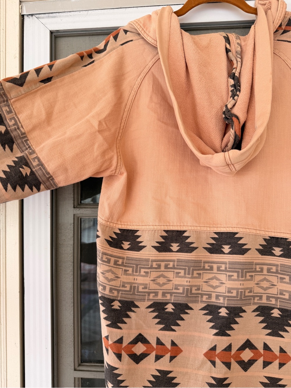 We the free aspen hooded jacket shacket Pink Aztec Sleeve Button-Up Shirt Jacket - Picture 9 of 9